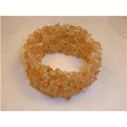 Citrine Wide Slip-On Beaded Bangle Bracelet #1932049