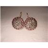 Image 1 : 18K Pink Gold Rose Cut Diamond Ruby Earrings #1932128