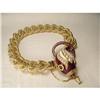 Image 1 : 14K Vermeil Pearl Garnet Enamel Snake Bracelet #1932145