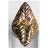 Image 1 : Hallmarked Estate Leaf Tri-color Gold Ring #1932526