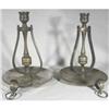 Image 1 : Candlesticks Gimbal Pewter/Silver Plate Pr. #1932562