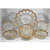 Image 1 : Victorian Glass Fruit Set Gold Trimmed #1932575