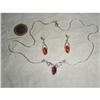 Image 1 : Silver with  Amber Necklace & Earrings #1932693