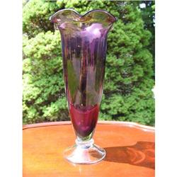 FREE BLOWN AMETHYST /CLEAR VASE #1938779