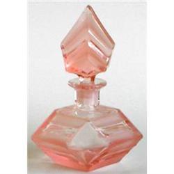 Pink Art Glass Geometric Perfume Bottle #1938828