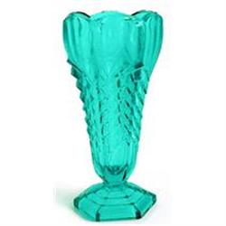 Davidson Aqua Blue Depression Glass Chevron #1938843