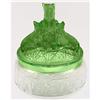 Image 1 : MY PET Green Clear Depression Glass Powder jar #1939001