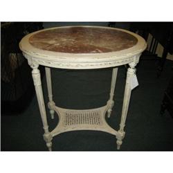 FRENCH PAINTED MARBLE TOP TABLE #1939254