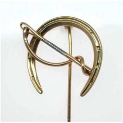 Platinum and gold Horseshoe Stick Pin #1939380