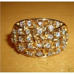 14K Yellow Gold Dome Diamond Right Hand Ring #1939479