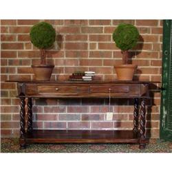 BARLEY TWIST JACOBEAN 2 DR CONSOLE SOFA TABLE #1939488