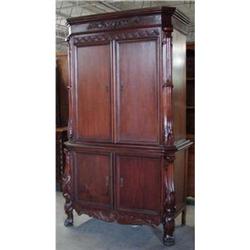VICTORIAN ARMOIRE WARDROBE TV LINEN CABINET #1939489