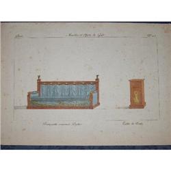 French Empire handcolored Furniture engraving #1939596