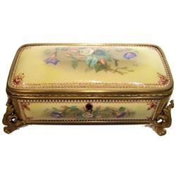 Antique Jewelled Porcelain Jewelry Box #1963524