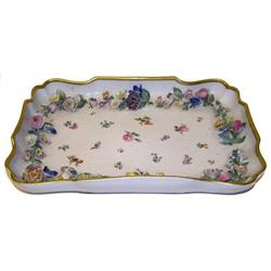 Meissen Porcelain Platter w Raised Flowers #1963525