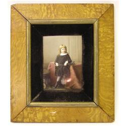 Framed KPM Porcelain Plaque w Boy's Portrait #1963532