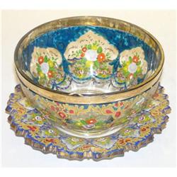 Bohemian Enamelled Bowl & Underplate #1963547