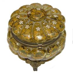 Round Enamelled Glass Jewelry Box #1963560