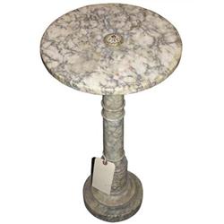 Antique Round White Marble Pedestal #1963699