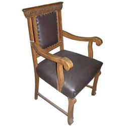 Renaissance Revival Carved Oak Armchair #1963719