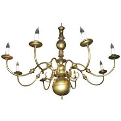 Large Brass 8 Light Electrified Chandelier #1963727