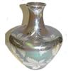 Image 1 : Iridescent Glass Vase w Leaf Silver Overlay #1963738