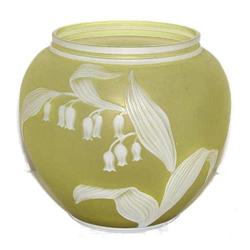 Webb Yellow/White Cameo Glass Vase #1963742