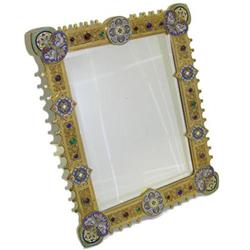 Russian Jewelled Champleve Bronze Mirror #1963752