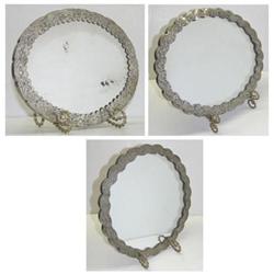 Set of 3 Ottoman or Egyptian Silver Mirrors #1963754