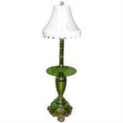 Pair Iridescent Glass & Bronze Floor Lamps #1963759