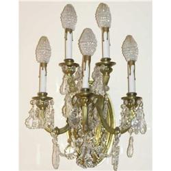 Pair Antique Bronze Classical Wall Sconces #1963760