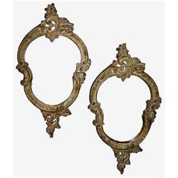 Pair Vintage Rococo Gilded Wall Mirrors  #1963777