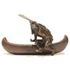 Image 1 : KAUBA Indian in Canoe Bronze Sculpture #1963785