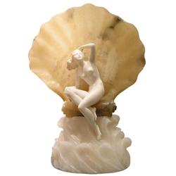 Alabaster & Marble Figural Seashell Lamp #1963786
