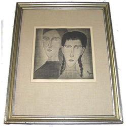 '54 HAMAGUCHI " Gypsy " Mezzotint Print #1963820