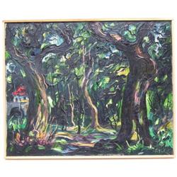 EMERIC French Wooded Landscape Painting #1963826