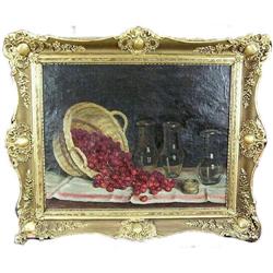Cherries Cherry Basket Still Life Oil Painting #1963848