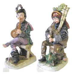 Pair Capodimonte Musician Figurines  #1963884