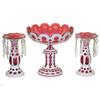 Image 1 : Bohemian Ruby Glass Centerpiece & Lustres #1963900