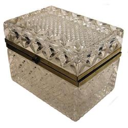 Vintage Molded & Cut Glass Jewelry Box #1963903