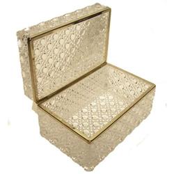 Vintage Molded & Cut Glass Jewelry Box #1963904