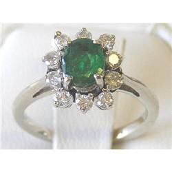 Emerald 14K Gold Ring with Diamonds #1963928