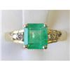 Image 1 : Emerald-Cut Emerald 14K Gold Ring #1963930
