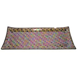 Vintage Jewelled Mosaic Glass Serving Tray #1963941