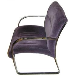 Set 6 Brueton Chrome & Mohair Armchairs #1963943