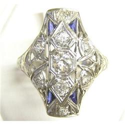 Diamond & Sapphire 18K White Gold Ring #1963952