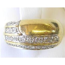 European 18K Gold Ring w Diamonds Sz 6.25 #1963956