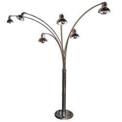Mid-Century Modern Chrome 6-Light Floor Lamp #1963973
