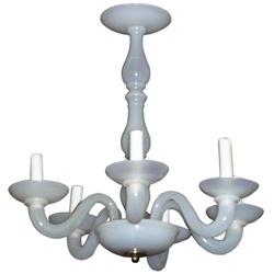 French or Italian Opalescent Glass Chandelier #1963995