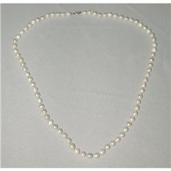Vintage 24" Cream Rose Pearl Necklace #1964024